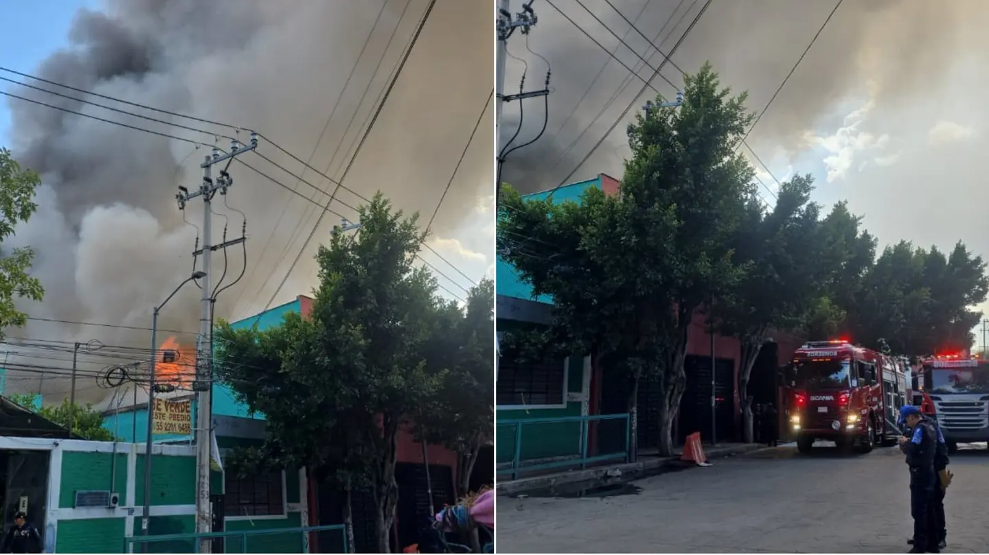Incendio en fábrica de colchones en Iztacalco, CDMX: servicios de emergencia atienden la emergencia