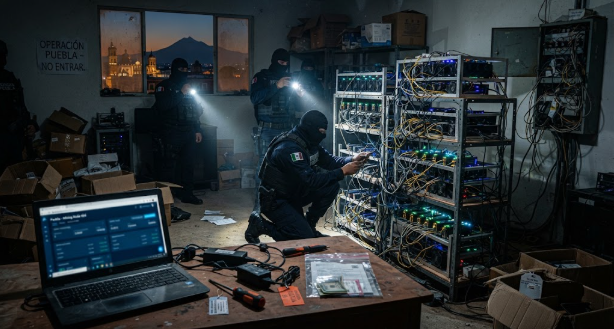 México detecta una instalación clandestina de minería de criptomonedas en Puebla