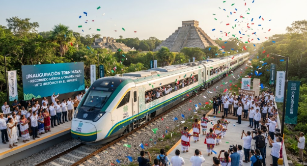 Tren Maya estrena recorrido entre Mérida y Chichén Itzá