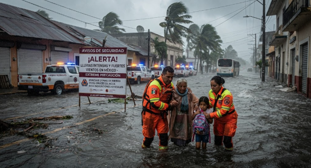 Lluvias intensas y fuertes vientos mantienen en alerta a distintas zonas de México