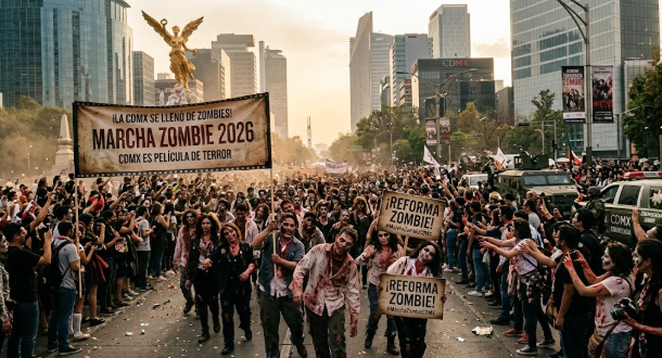¡La CDMX se llenó de zombies! La Marcha Zombie convirtió Reforma en una película de terror